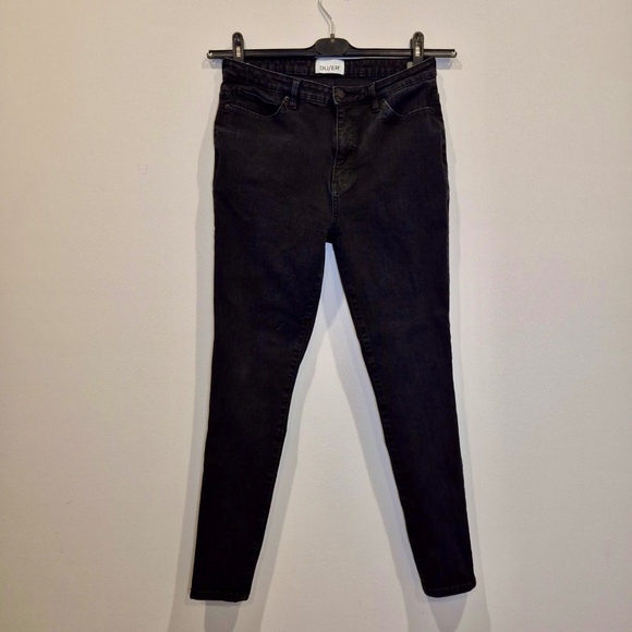 DU/ER (DUER) Performance Denim High-Rise Black Stretch Skinny Jeans | Size 32 - Picture 2 of 6
